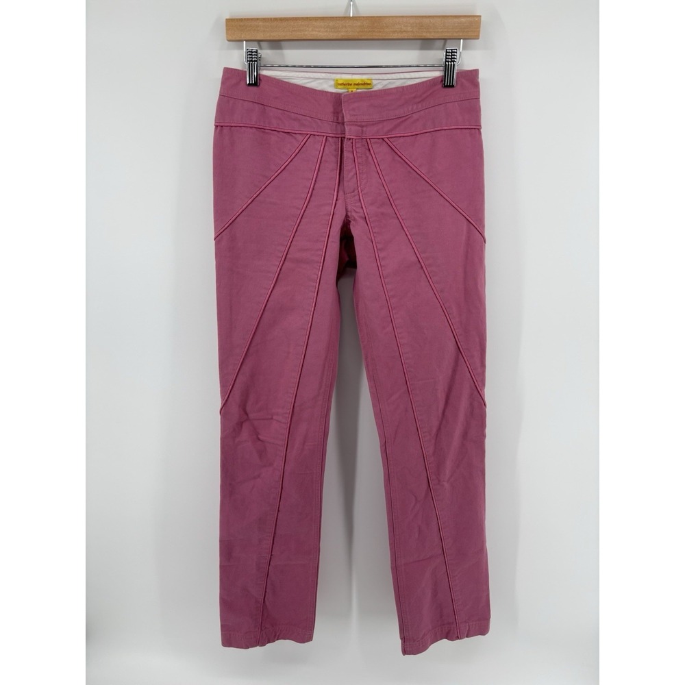 Vintage Catherine Malandrino Pants Sz 4 Made In USA Straight Leg Low Rise Cotton